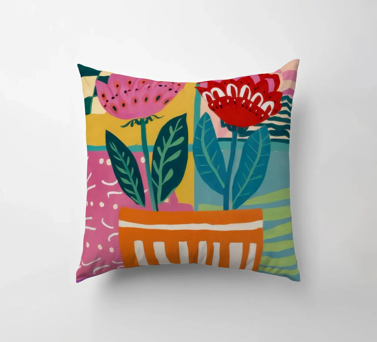 Fiori in vaso a righe cuscino da Frosh Pallete