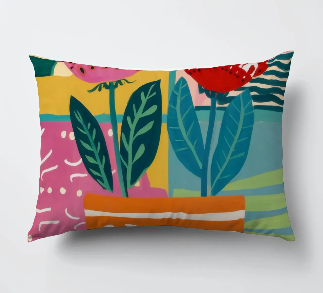 Fiori in vaso a righe cuscino da Frosh Pallete