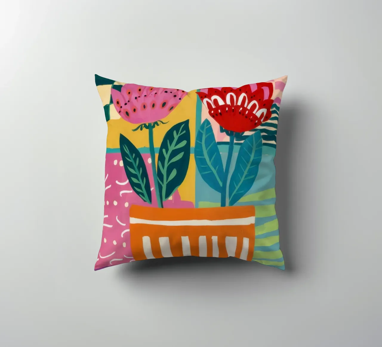 Fiori in vaso a righe cuscino da Frosh Pallete