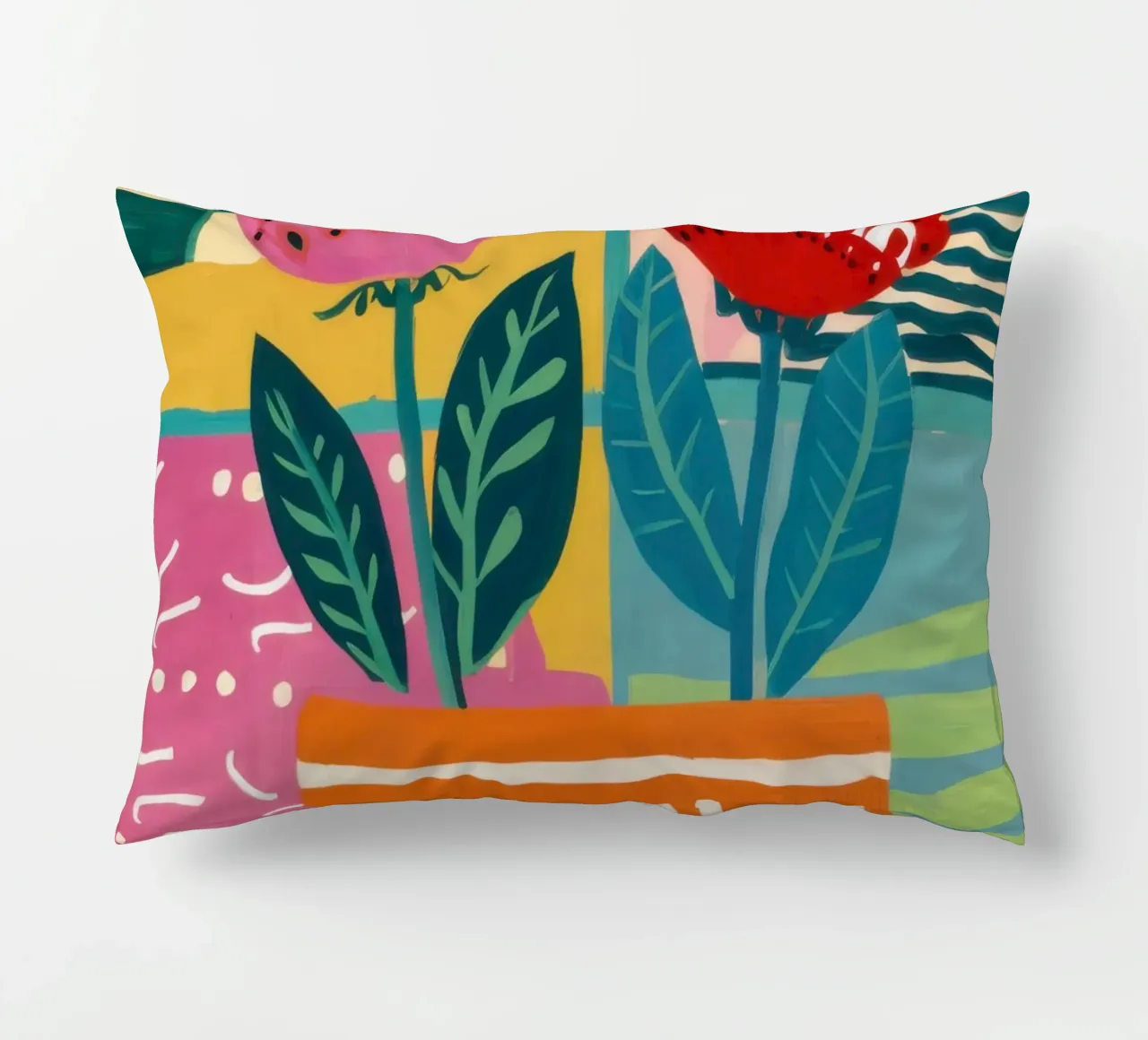 Fiori in vaso a righe cuscino da Frosh Pallete