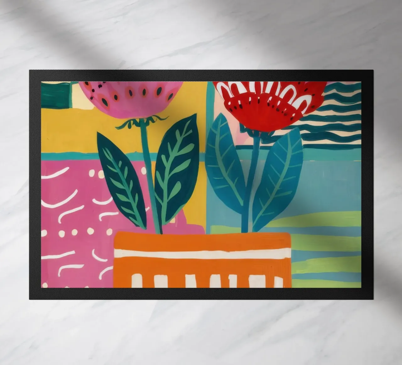 Fiori in vaso a righe zerbino da Frosh Pallete