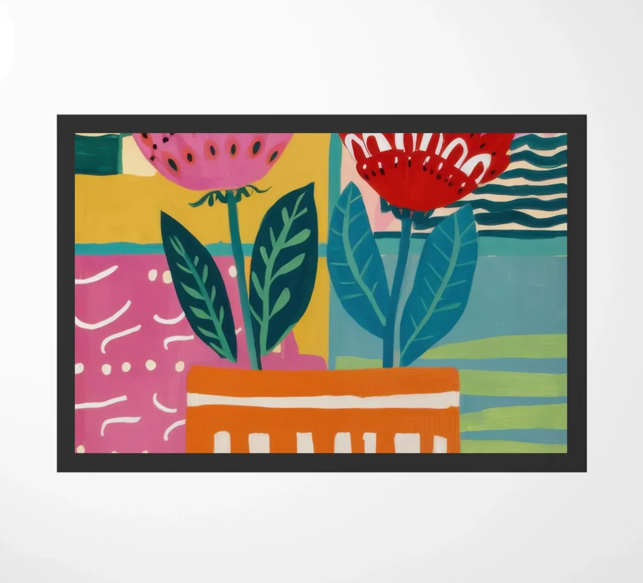 Fiori in vaso a righe zerbino da Frosh Pallete