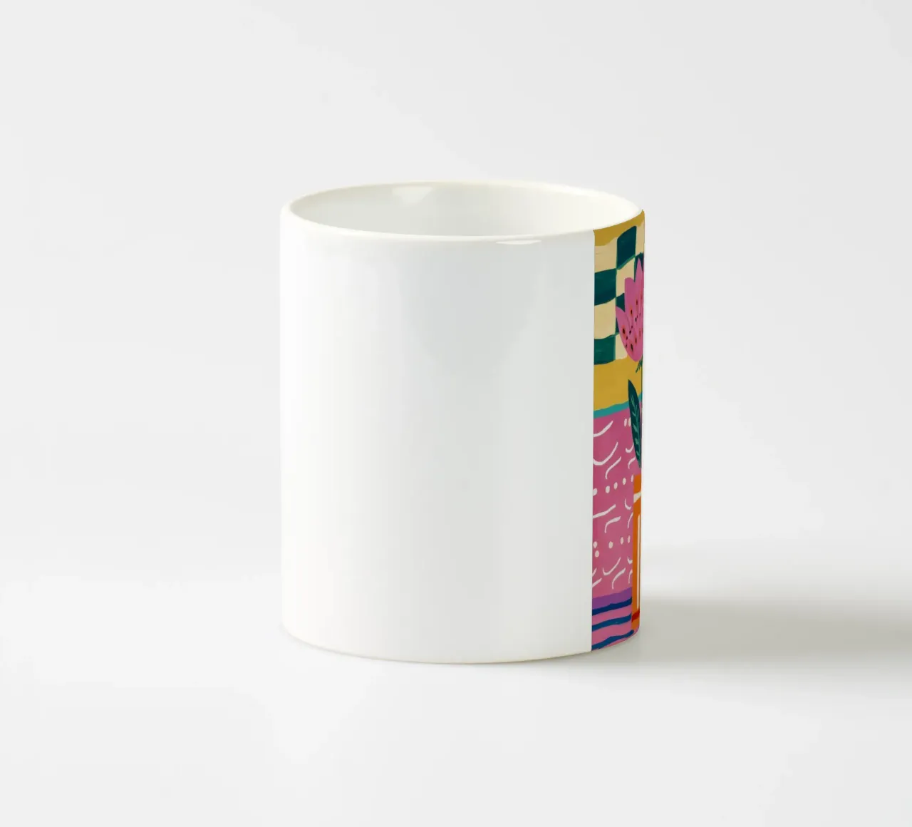 Fiori in vaso a righe tazza in ceramica da Frosh Pallete
