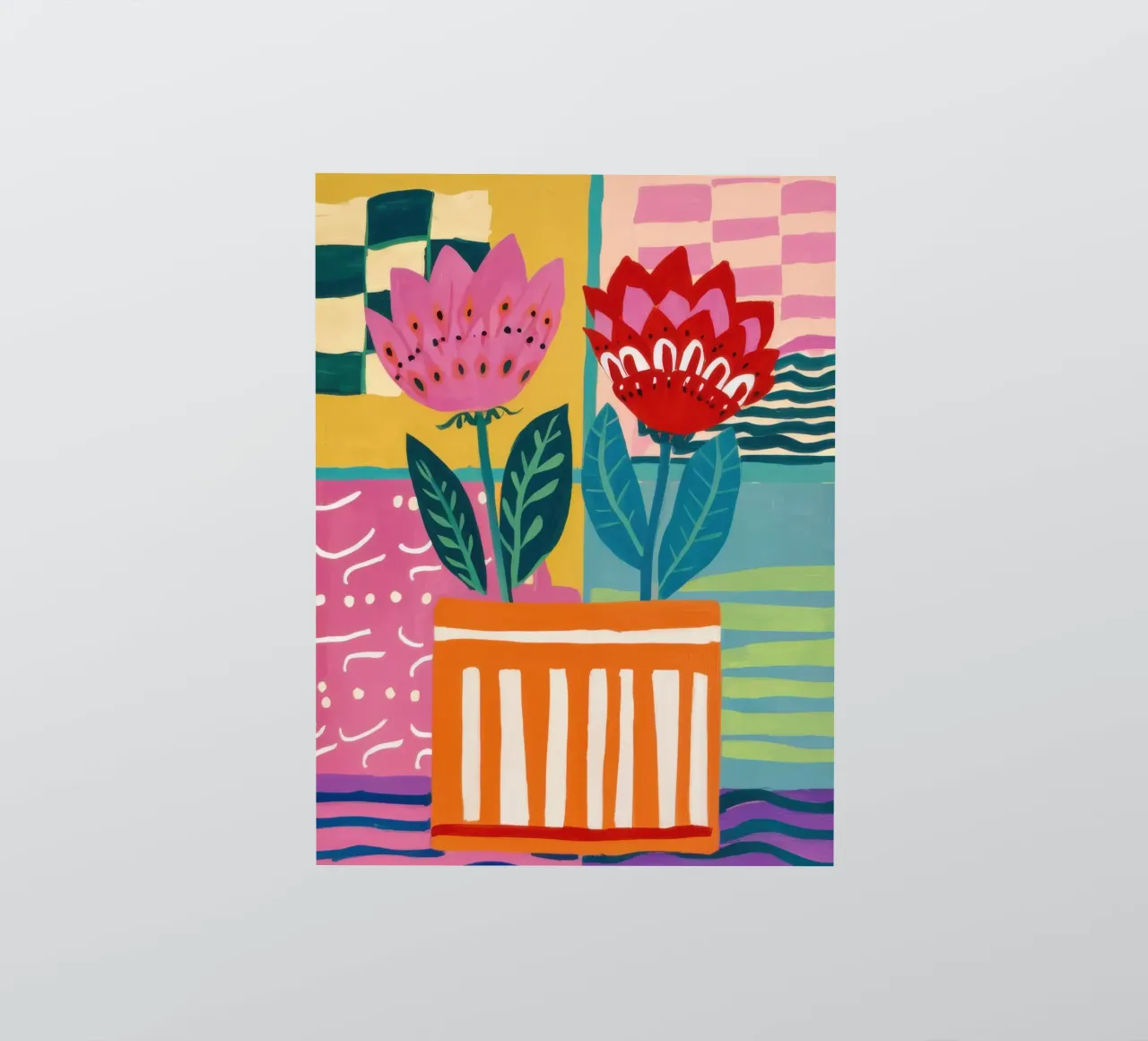 Fiori in vaso a righe adesivo da Frosh Pallete