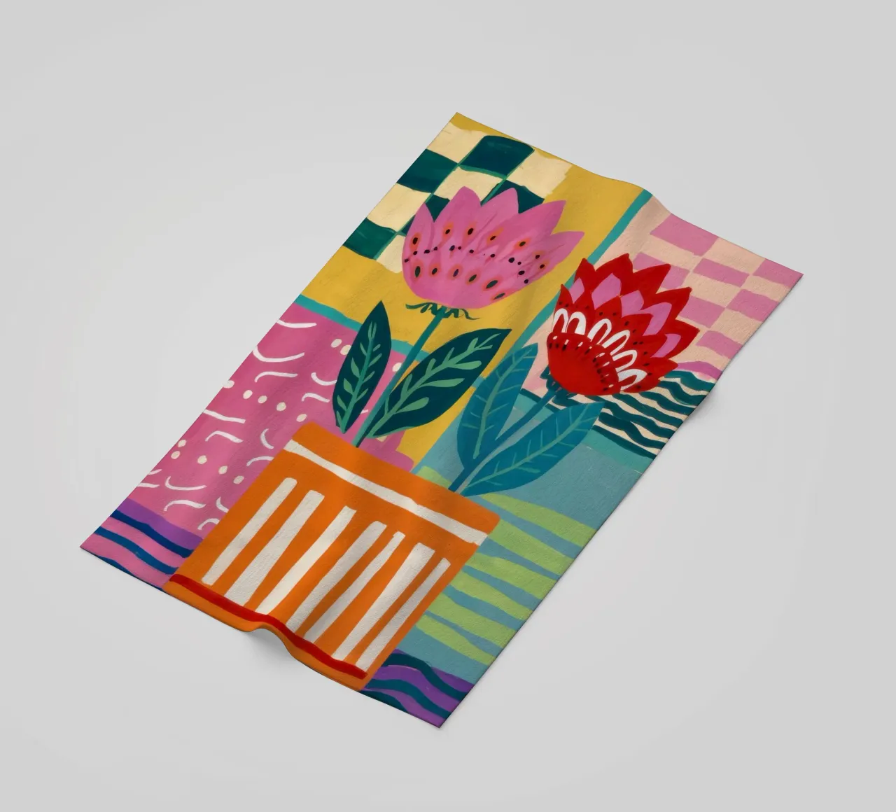 Fiori in vaso a righe telo mare da Frosh Pallete