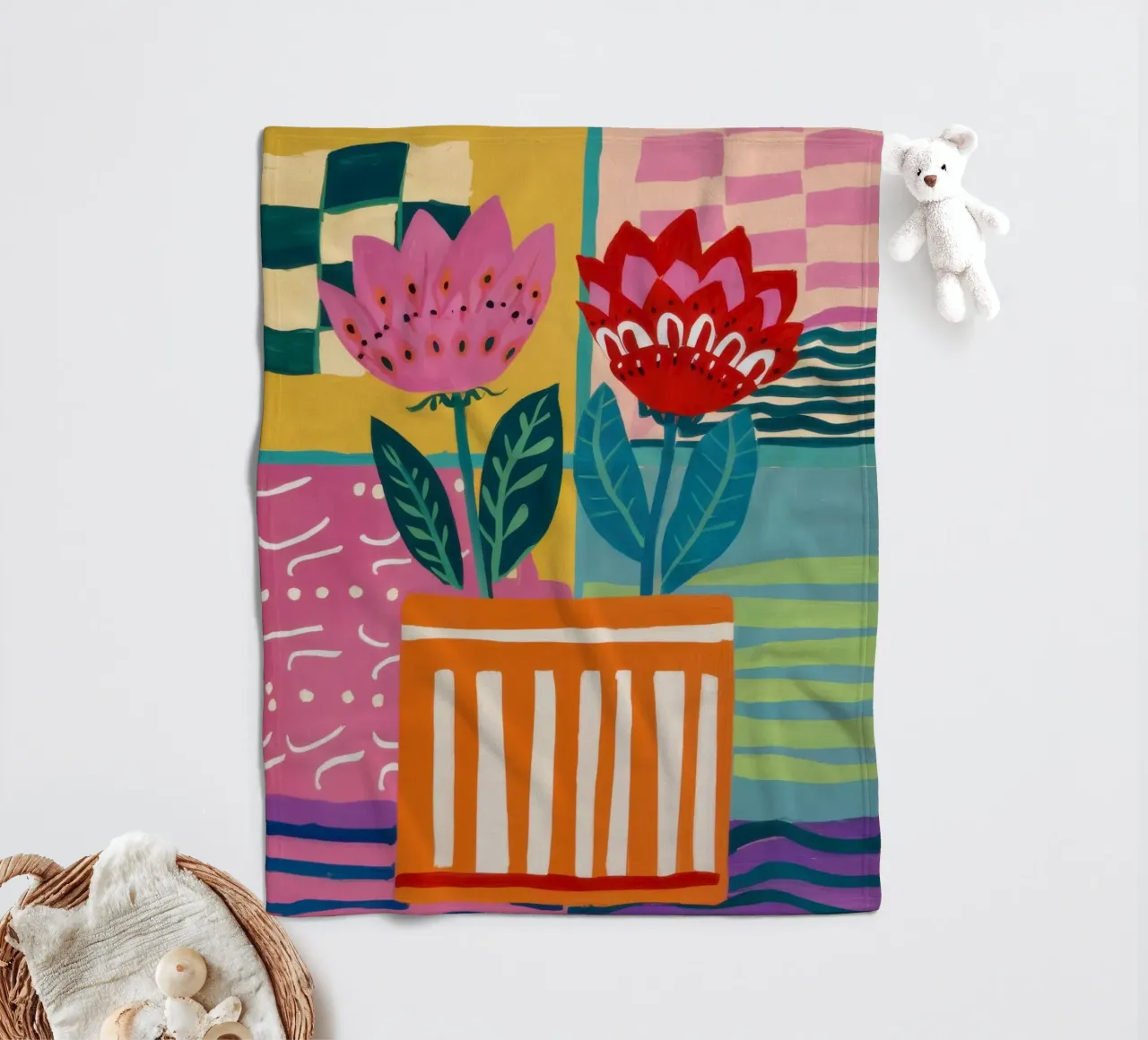 Fiori in vaso a righe coperta in pile da Frosh Pallete
