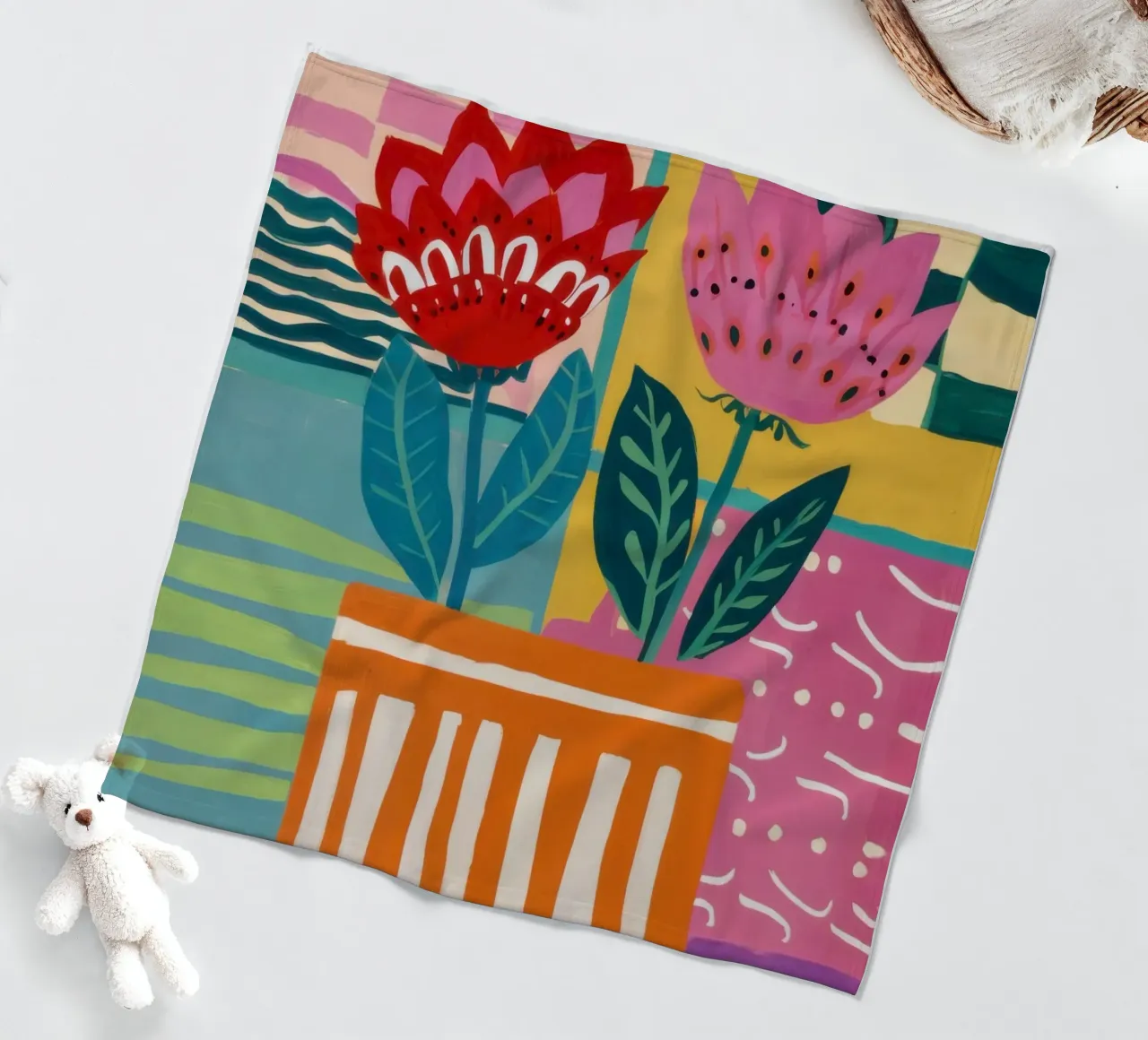 Fiori in vaso a righe coperta in pile da Frosh Pallete