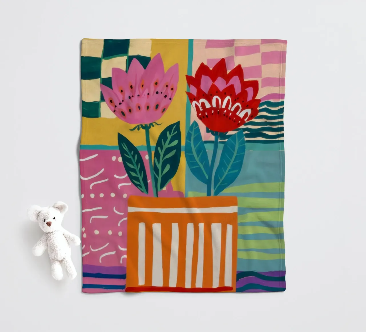 Fiori in vaso a righe coperta in pile da Frosh Pallete