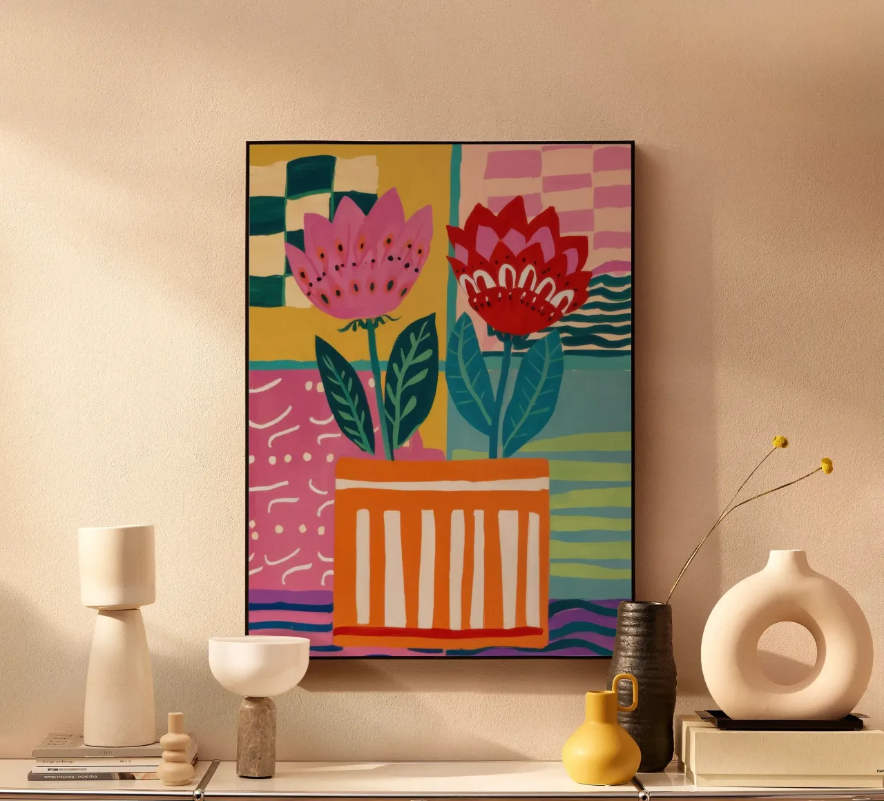 Fiori in vaso a righe plexiglass da Frosh Pallete