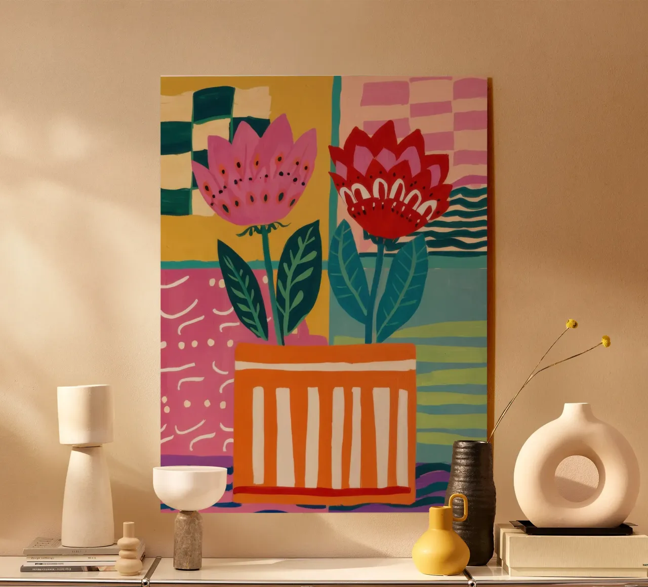 Fiori in vaso a righe plexiglass da Frosh Pallete