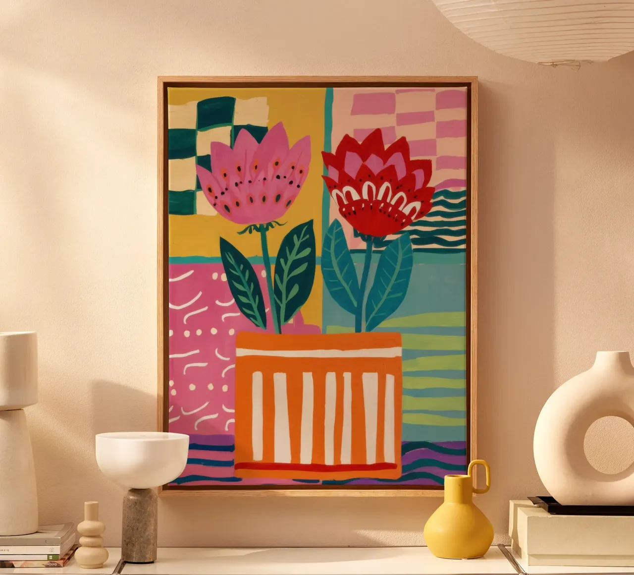 Fiori in vaso a righe tela da Frosh Pallete