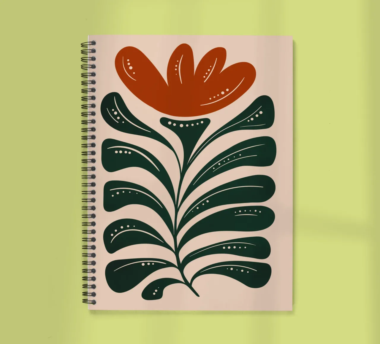 Boho Emerald Flower Glow diario ad anelli da Dream Print Designs