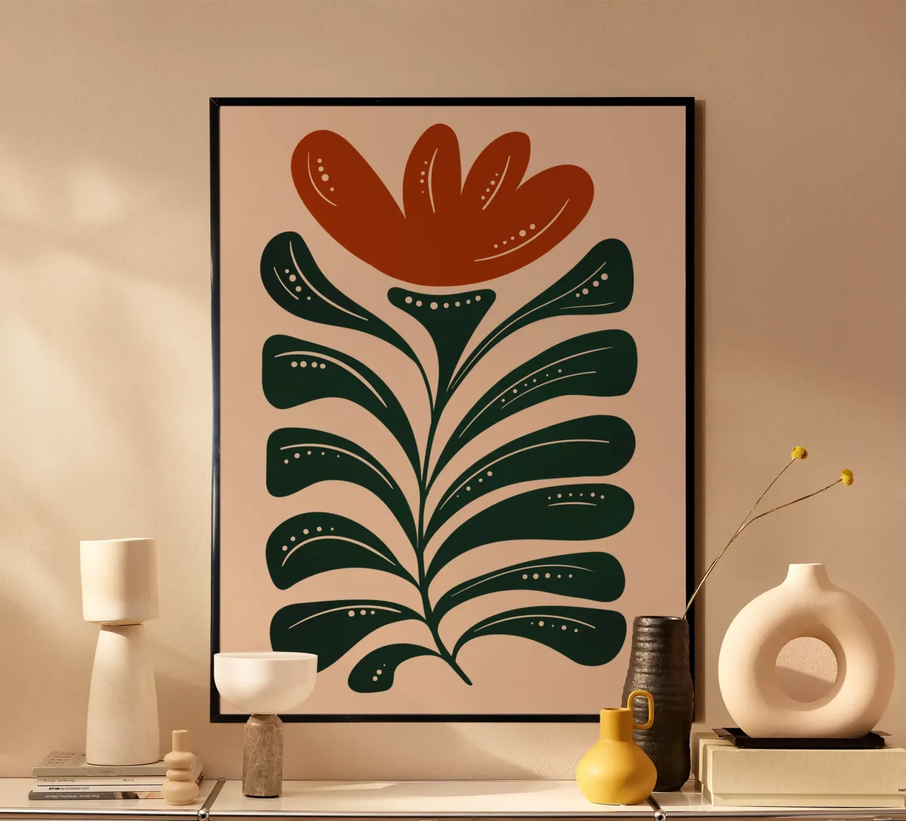 Boho Emerald Flower Glow carta hahnemühle da Dream Print Designs