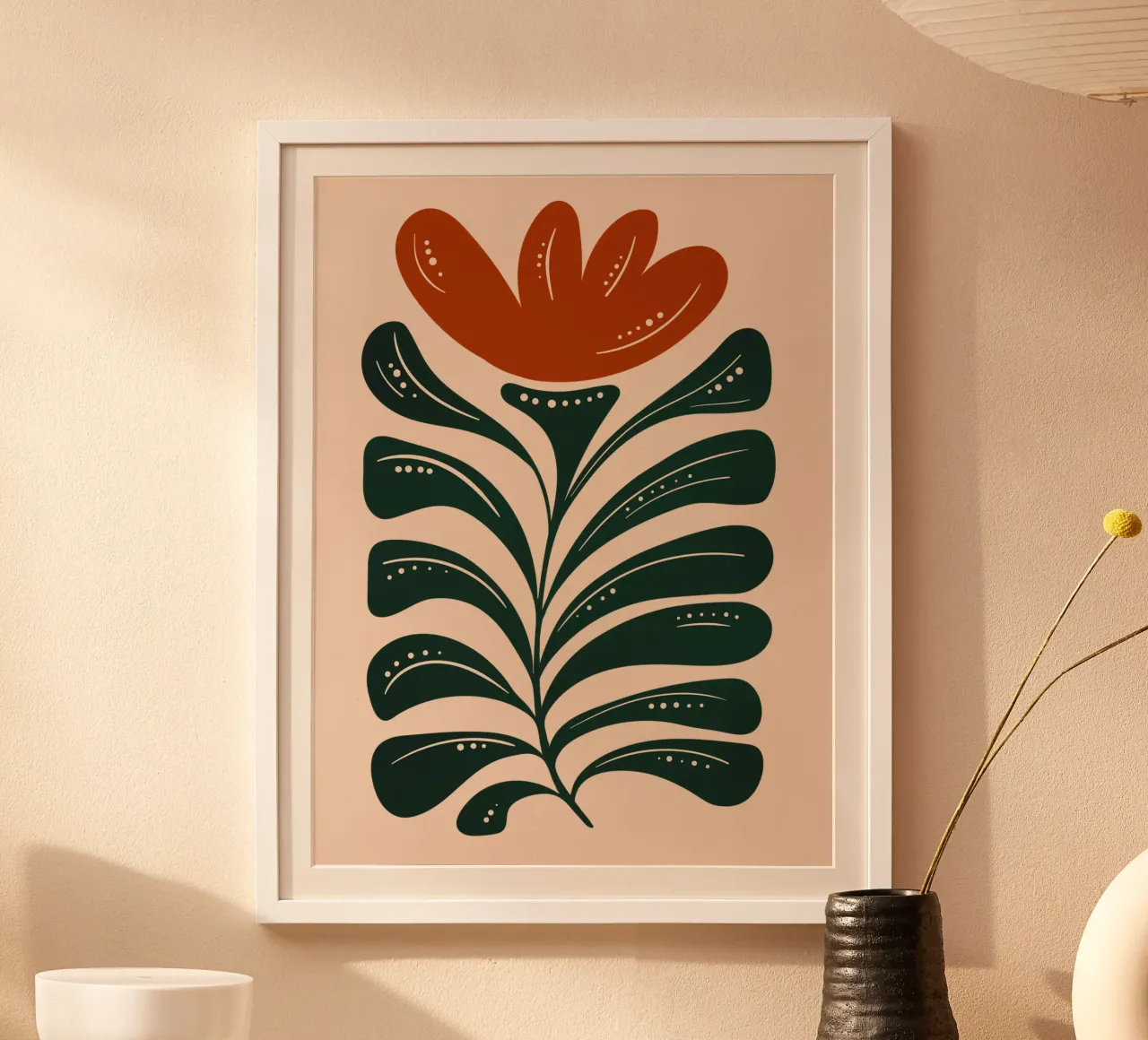 Boho Emerald Flower Glow carta hahnemühle da Dream Print Designs