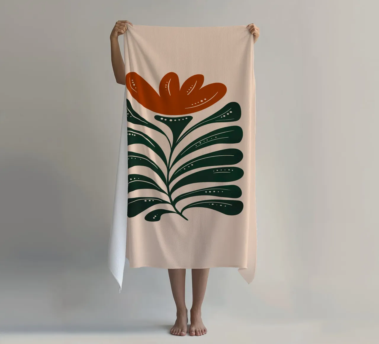 Boho Emerald Flower Glow telo mare da Dream Print Designs