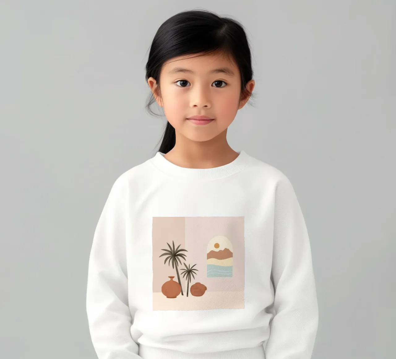 Minimalist Desert Still Life kids sweatshirt by Veil Maya