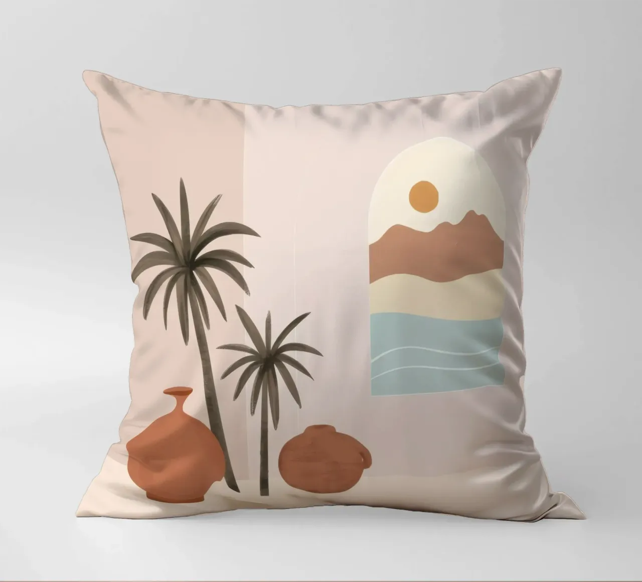 Minimalist Desert Still Life decorative cushion by Veil Maya