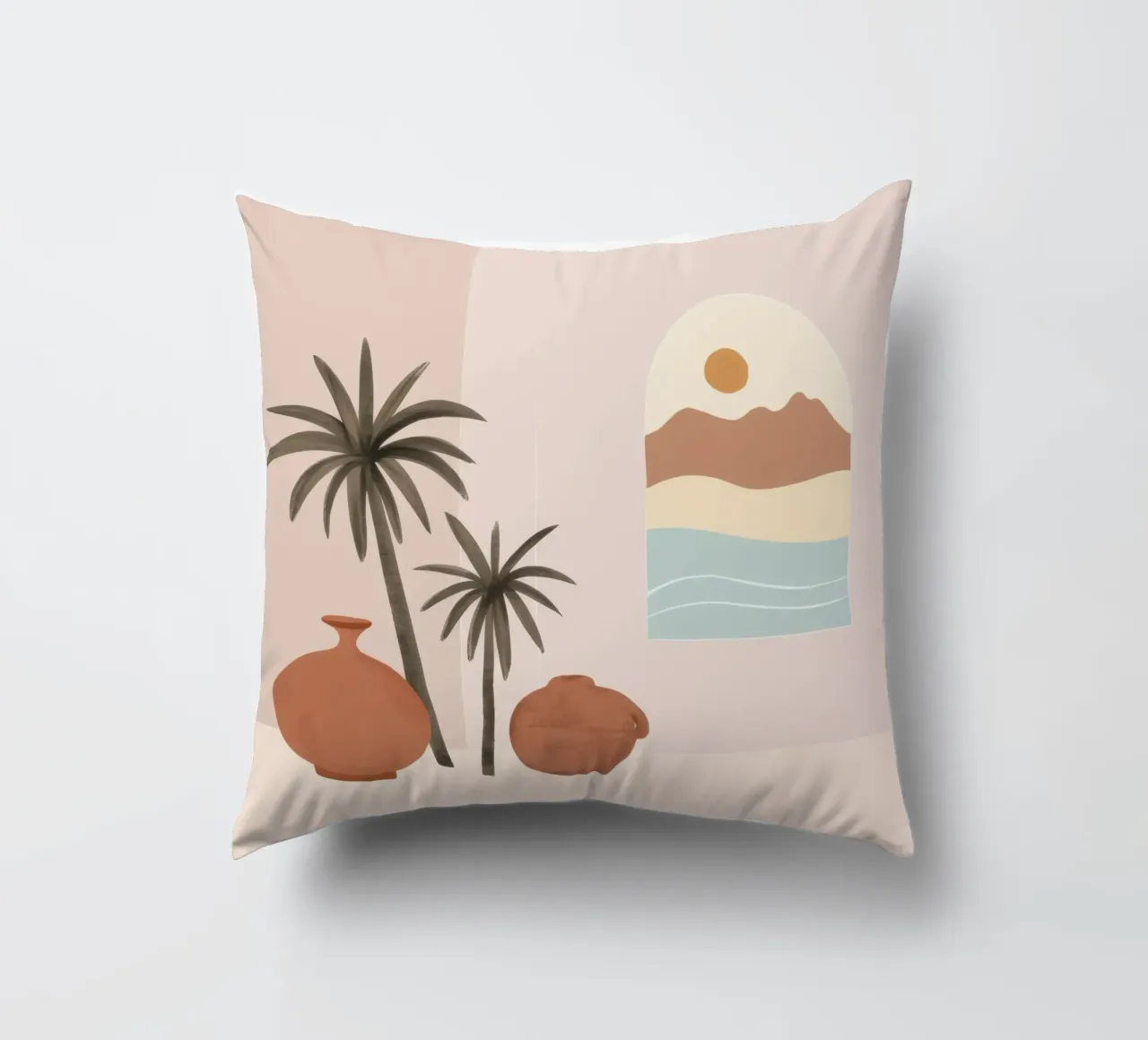 Minimalist Desert Still Life decorative cushion by Veil Maya