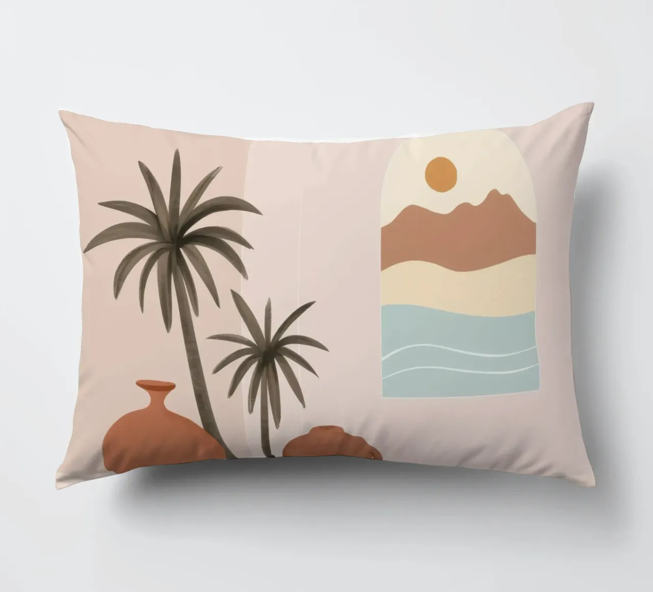 Minimalist Desert Still Life decorative cushion by Veil Maya