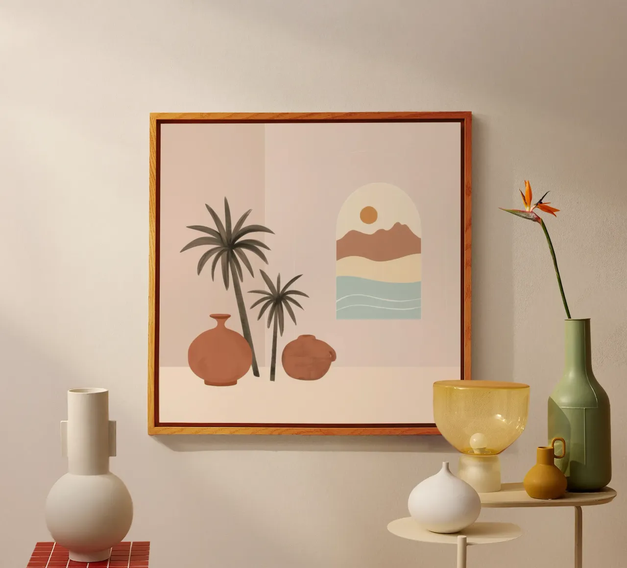 Minimalist Desert Still Life acrylic glass by Veil Maya