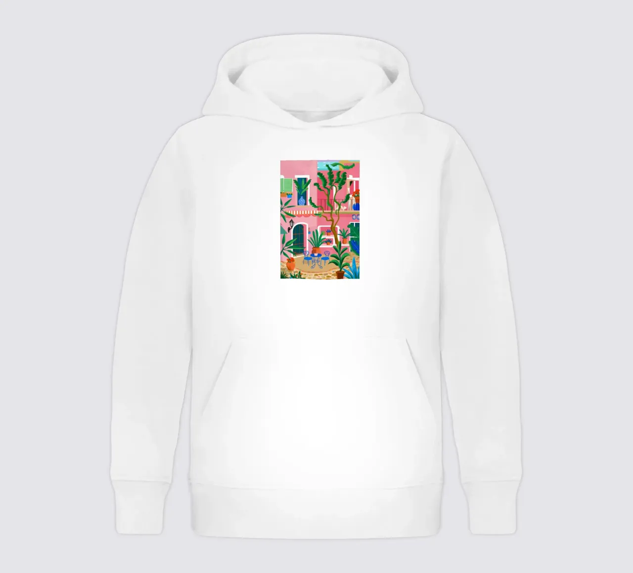 Levendig balkonzicht kinder hoodie van Frosh Pallete