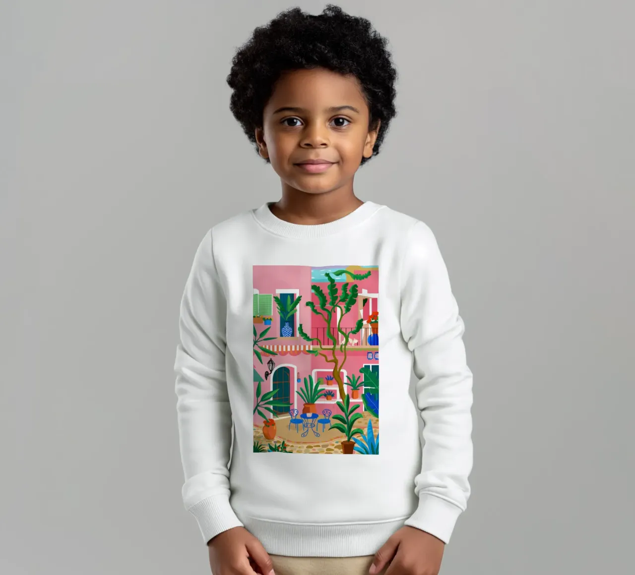Vibrant Balcony View kids sweatshirt by Frosh Pallete