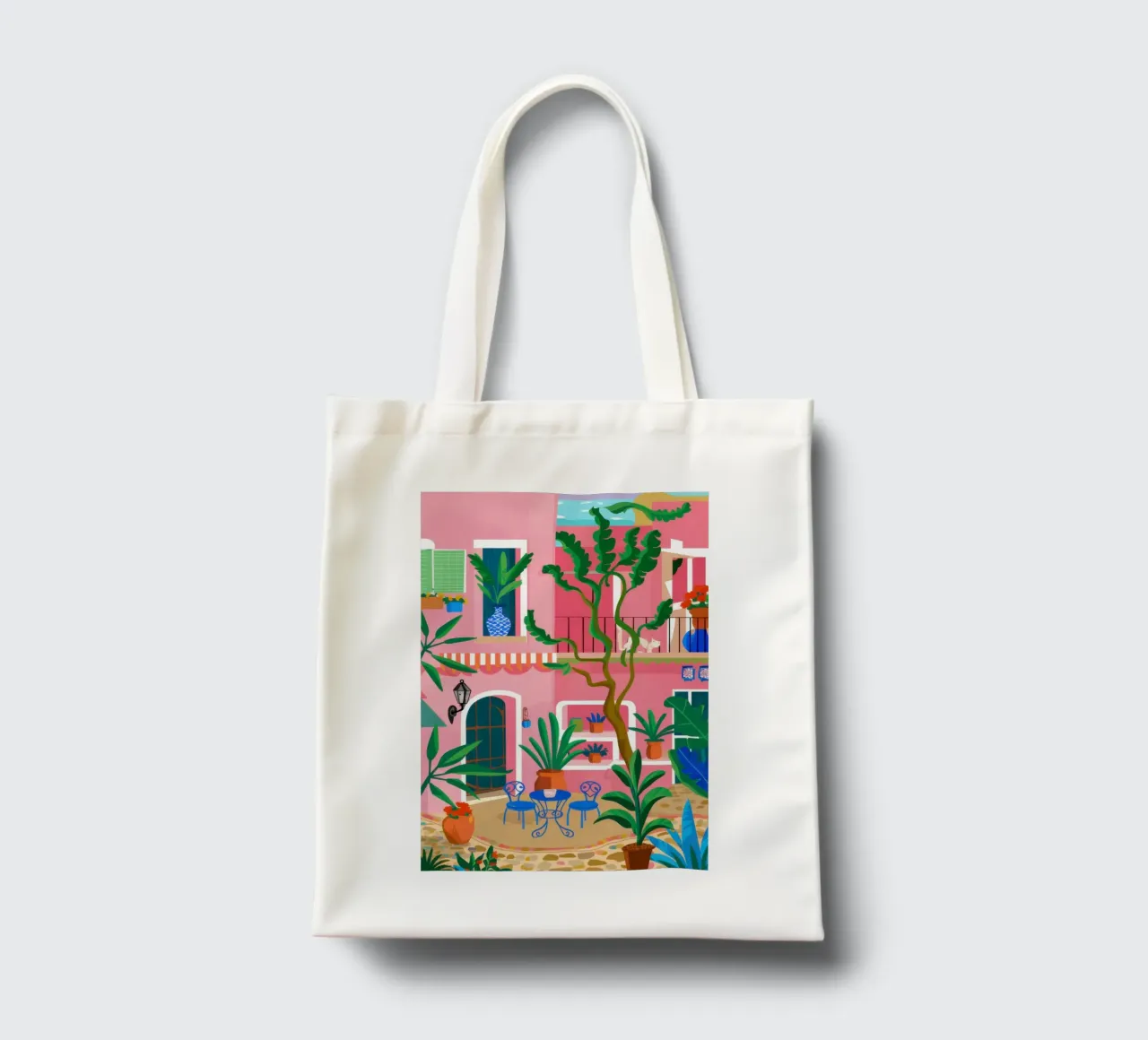 Vibrant Balcony View tote bag by Frosh Pallete