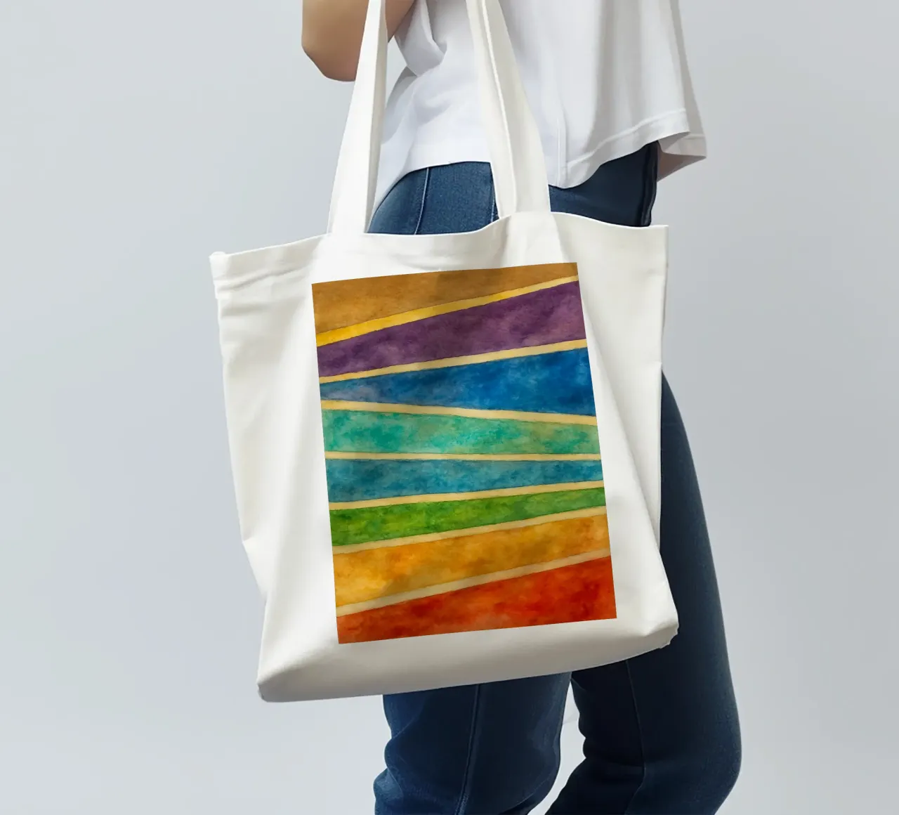 slash line abstract drawing ilustration tote bag by Permatax