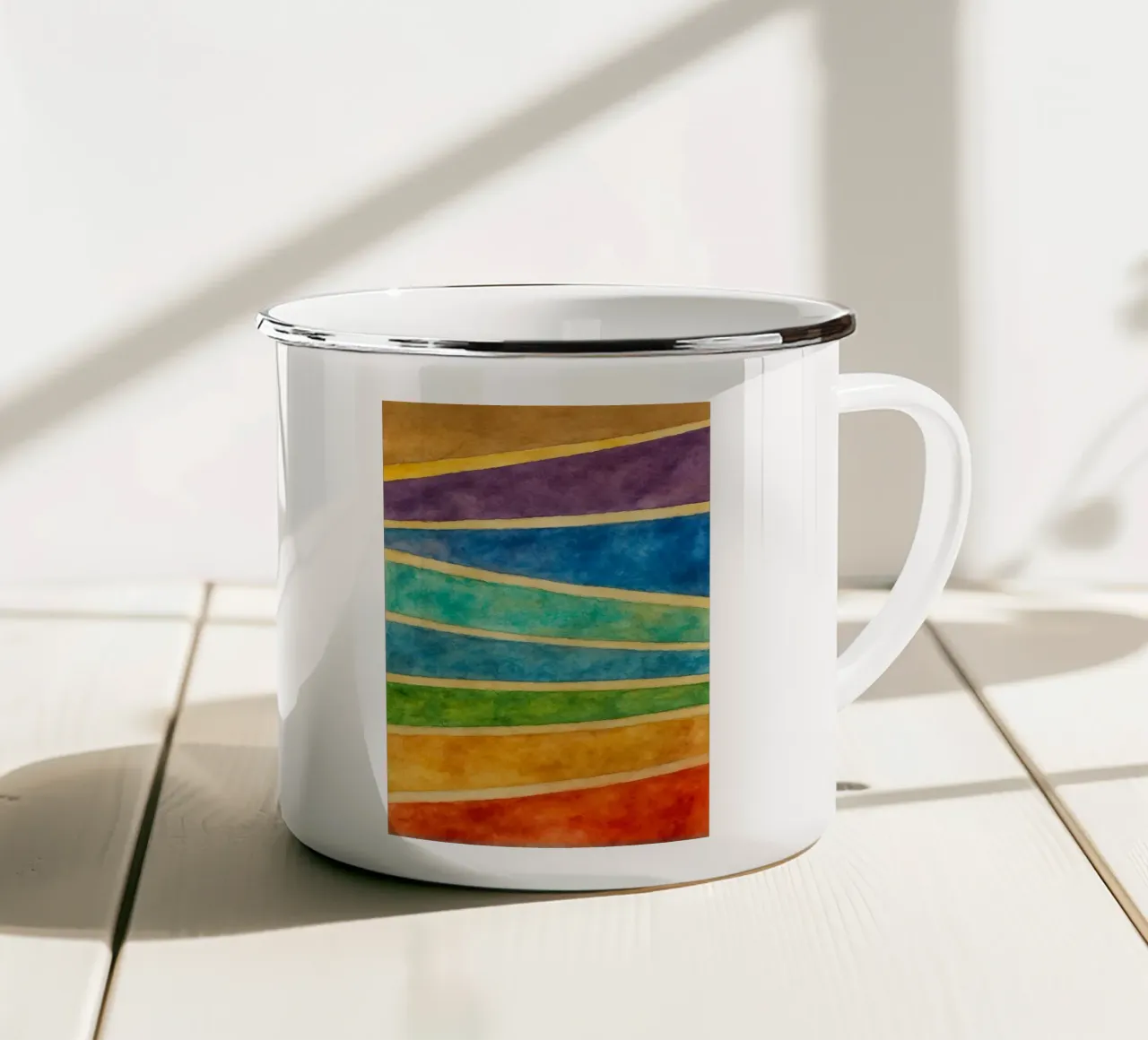 linea slash disegno astratto ilustrazione tazza in smalto da Permatax