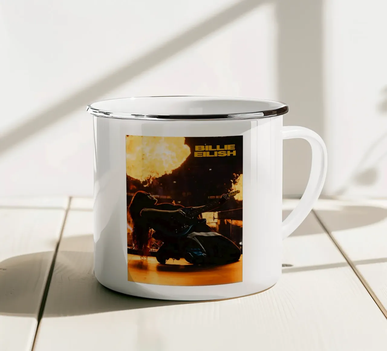 Billie Eilish - print 31 enamel mug by AudioLibrary