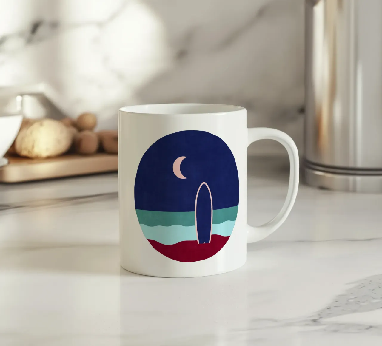 LANDSHAPES - Beach - Night mug en céramique de DANIEL COULMANN