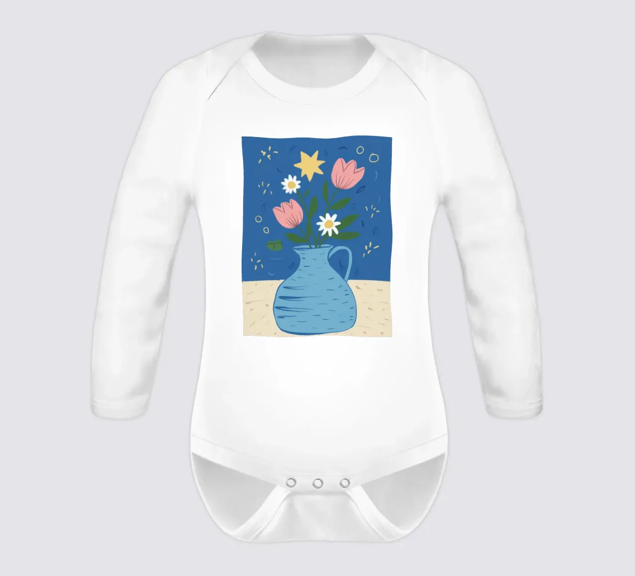 Vaso blu semplice body neonato maniche lunghe da Frosh Pallete