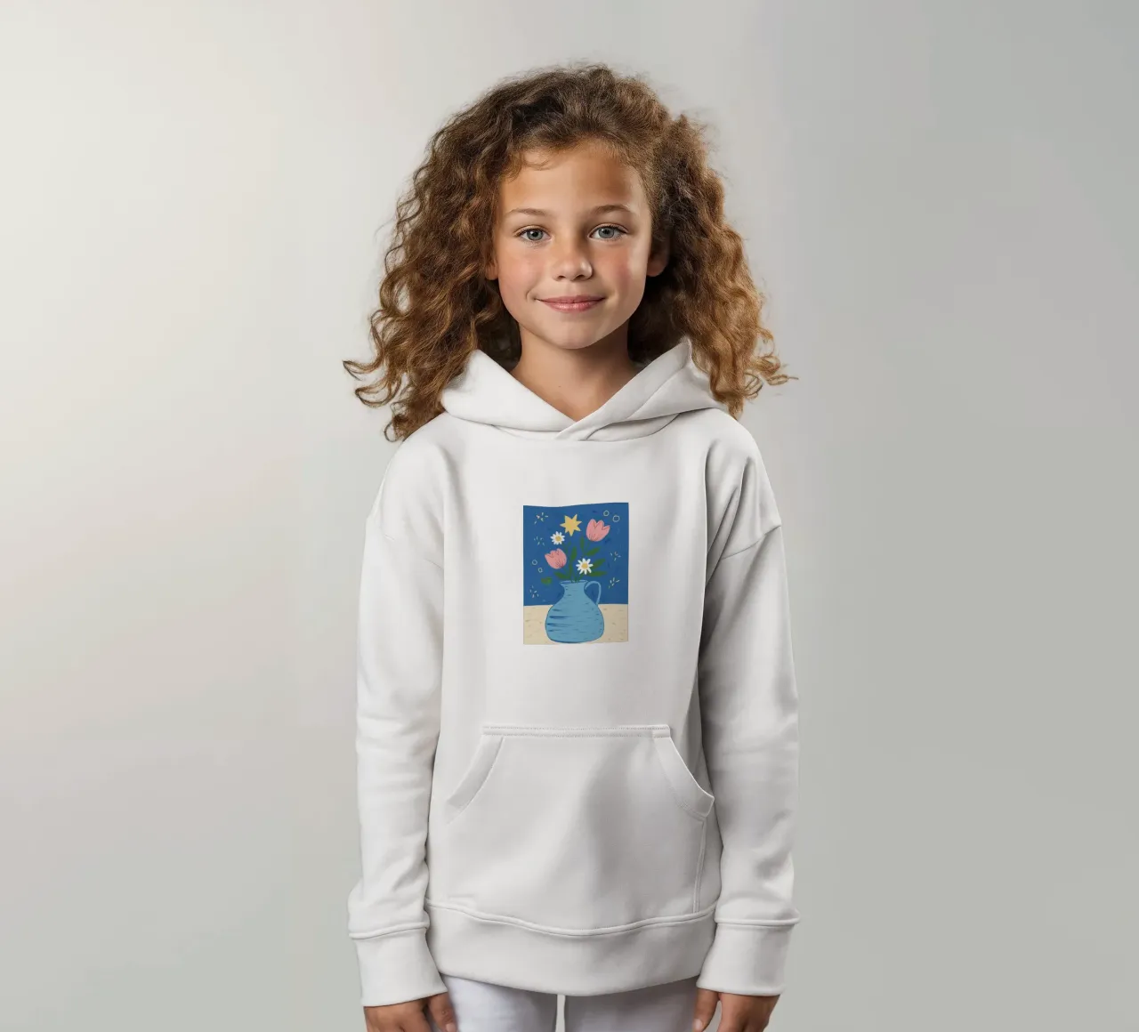 Vaso blu semplice felpa bambino con cappuccio da Frosh Pallete