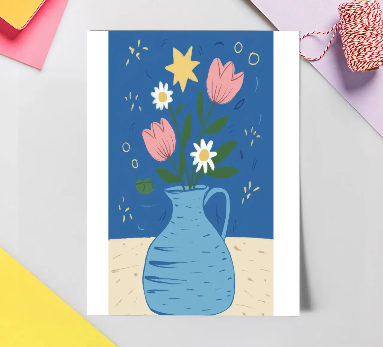 Einfache blaue Vase Stickerbogen von Frosh Pallete