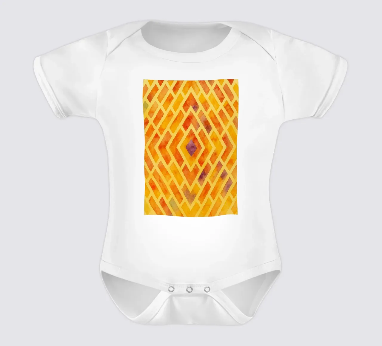 stacked diamond drawing ilustration short-sleeve baby romper by Permatax