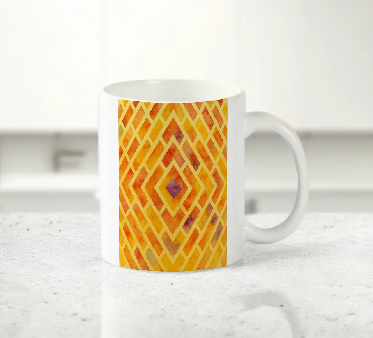 gestapelte Diamantzeichnung Illustration Keramik Tasse von Permatax