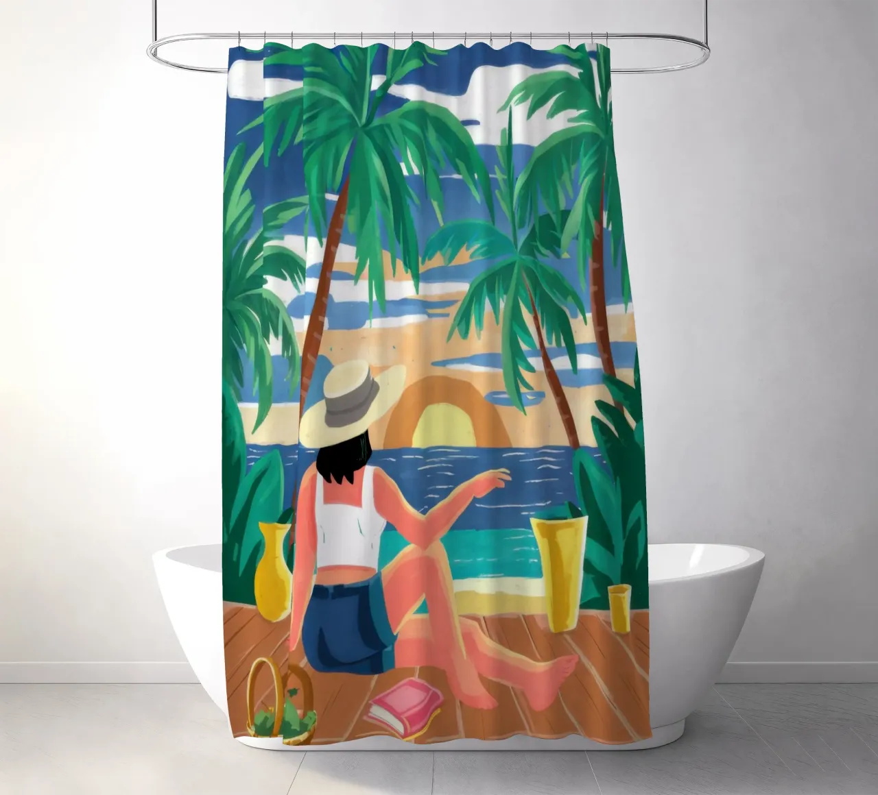 Tropical Beach Bliss shower curtain by Frosh Pallete
