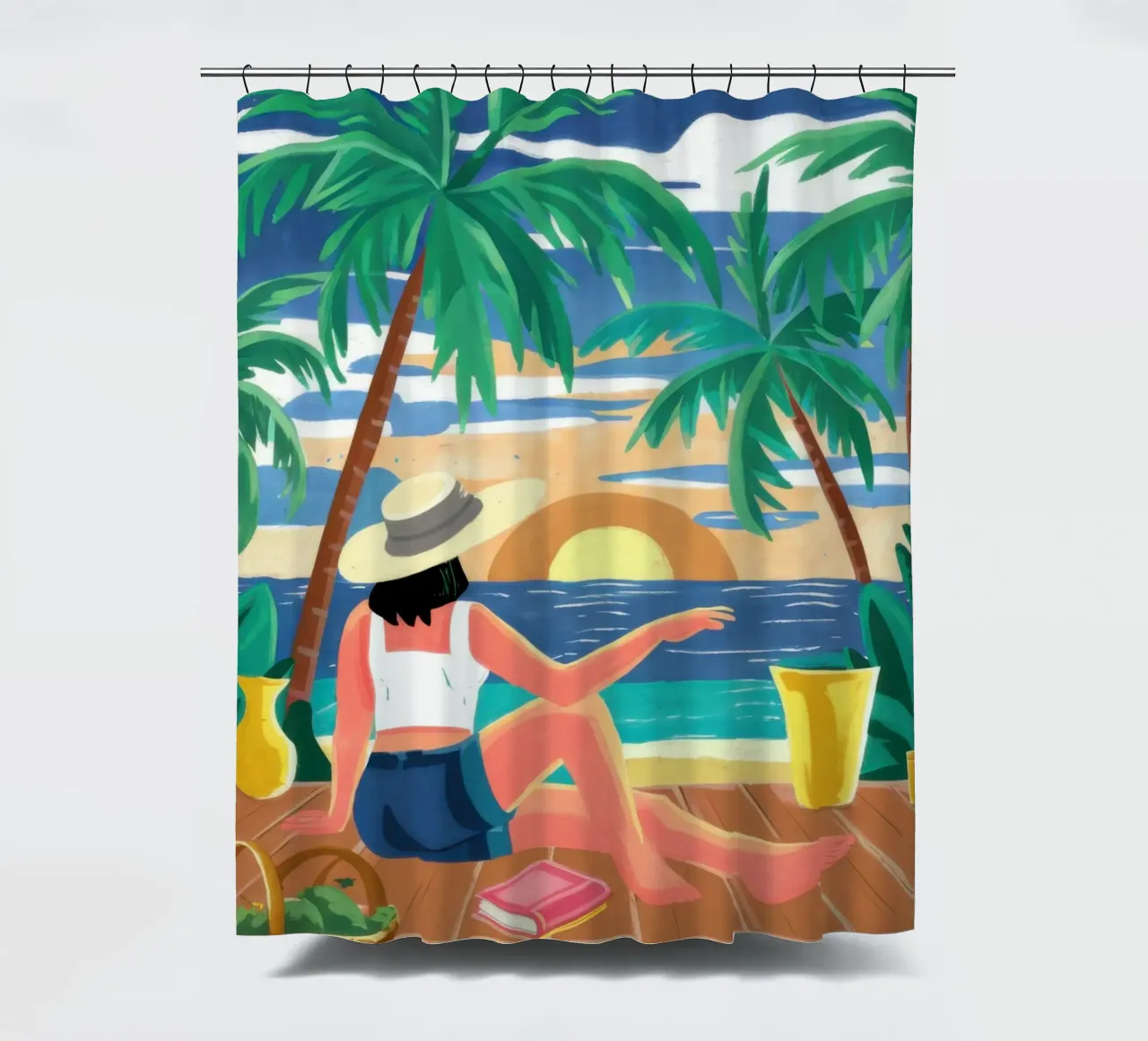 Tropical Beach Bliss shower curtain by Frosh Pallete
