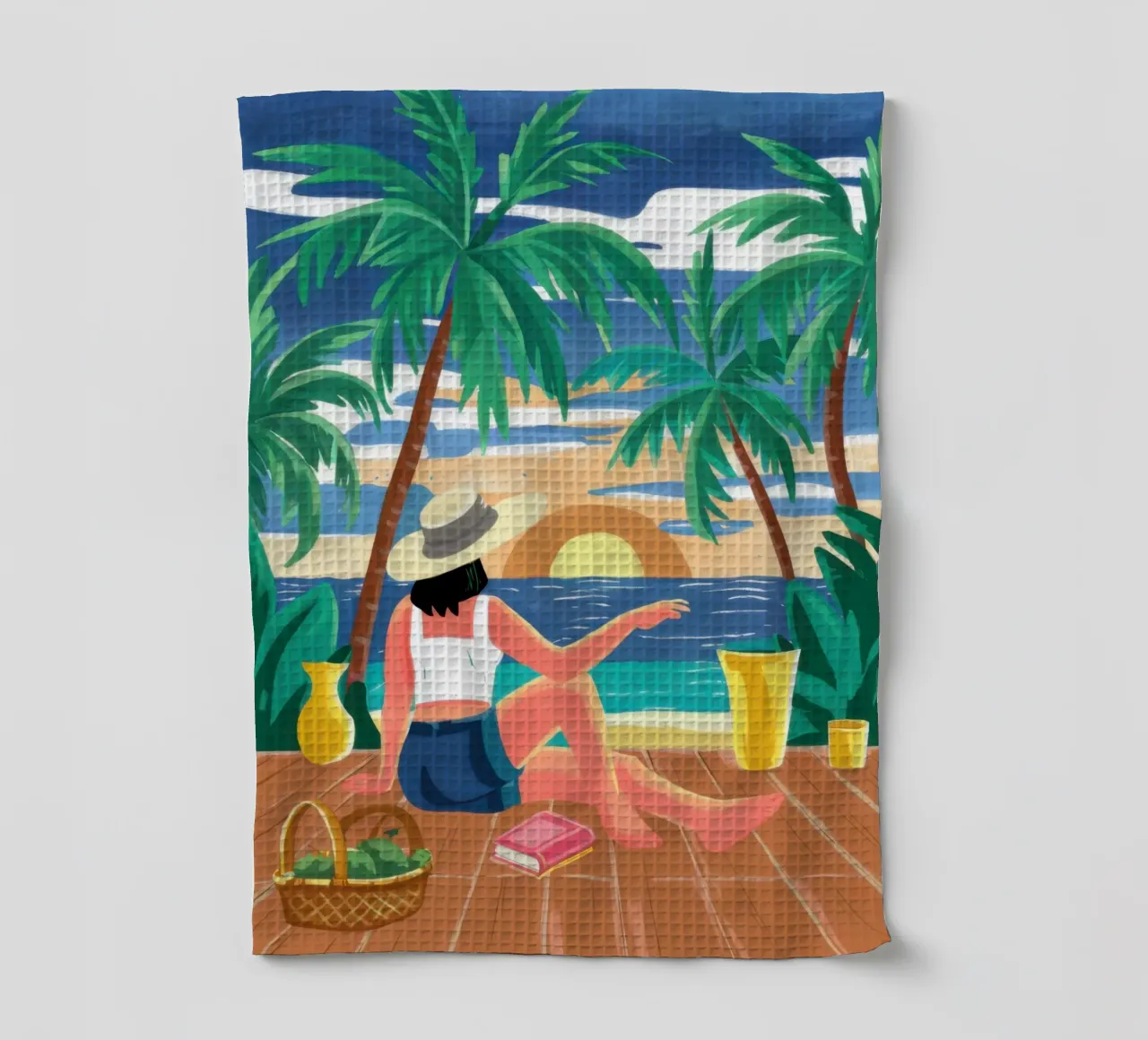 Tropical Beach Bliss tea towel by Frosh Pallete