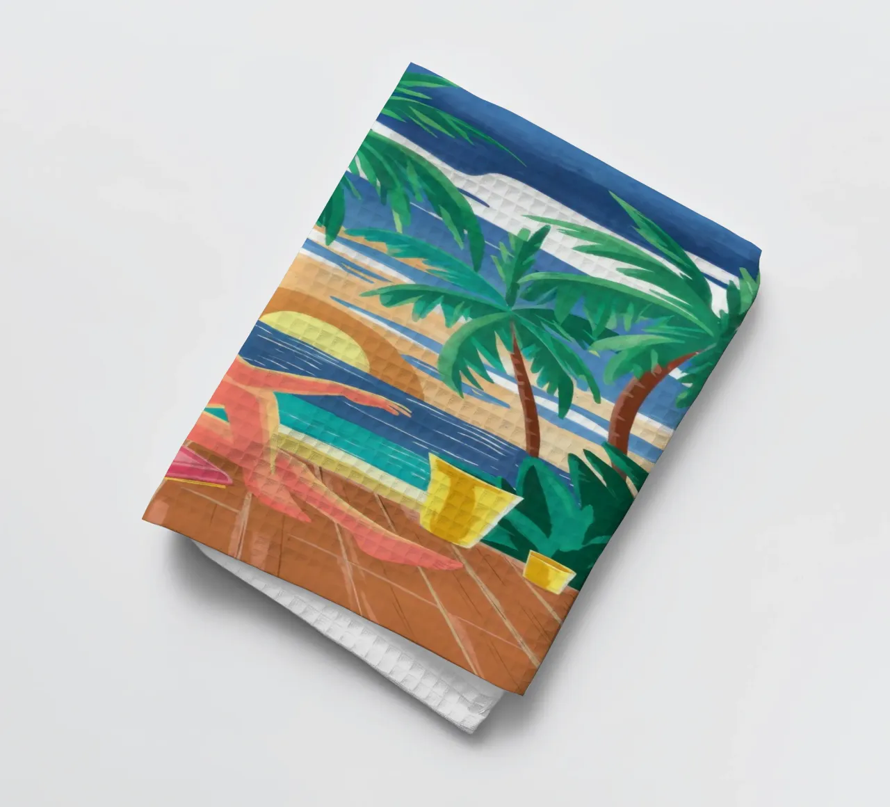 Tropical Beach Bliss tea towel by Frosh Pallete