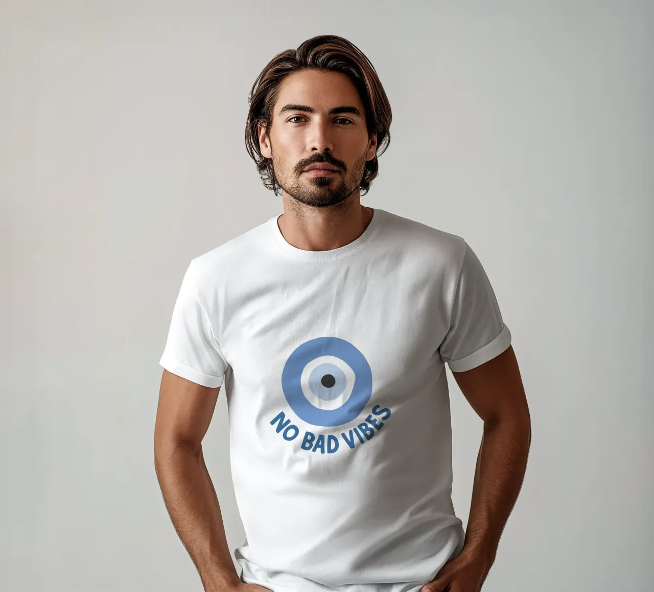No bad vibes evil eye protection t-shirt da Vivdesign