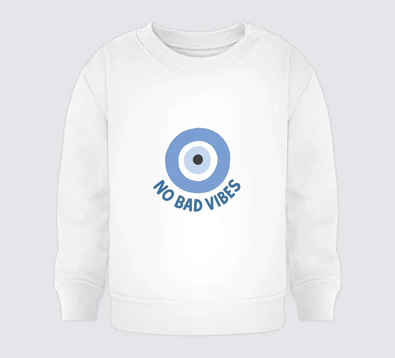 No bad vibes evil eye protection felpa neonato da Vivdesign