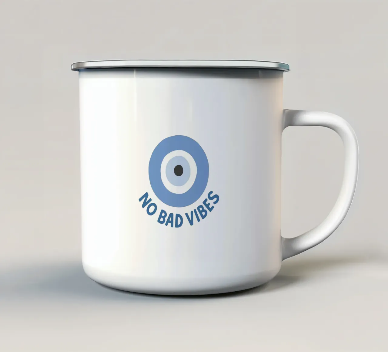 No bad vibes evil eye protection tazza in smalto da Vivdesign