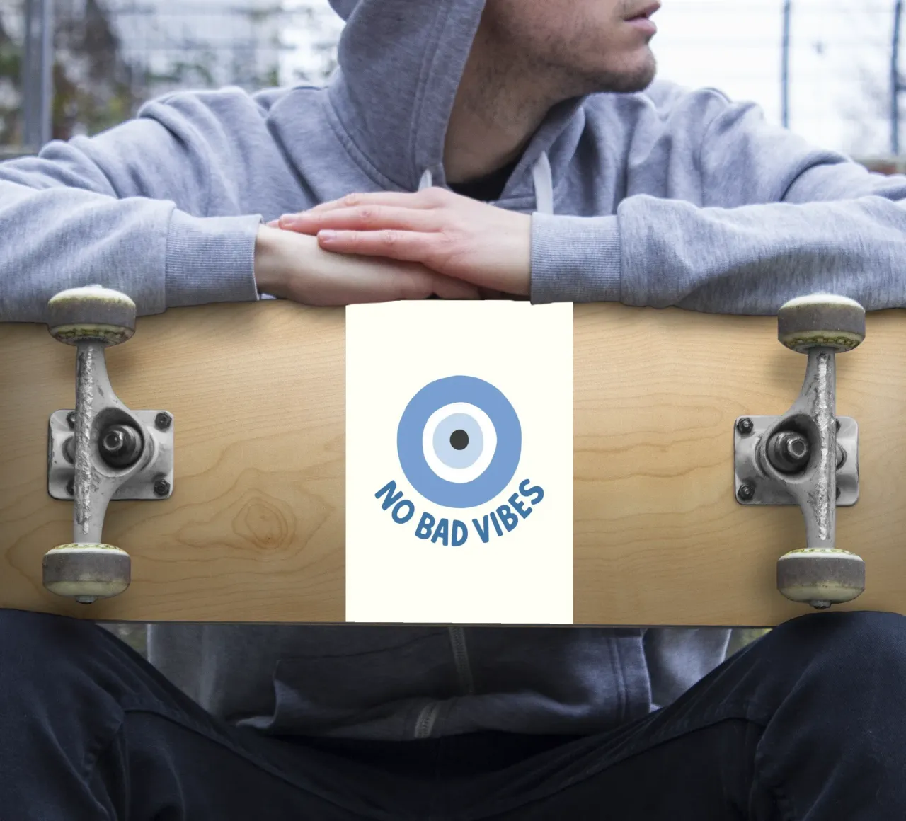 No bad vibes evil eye protection adesivo da Vivdesign