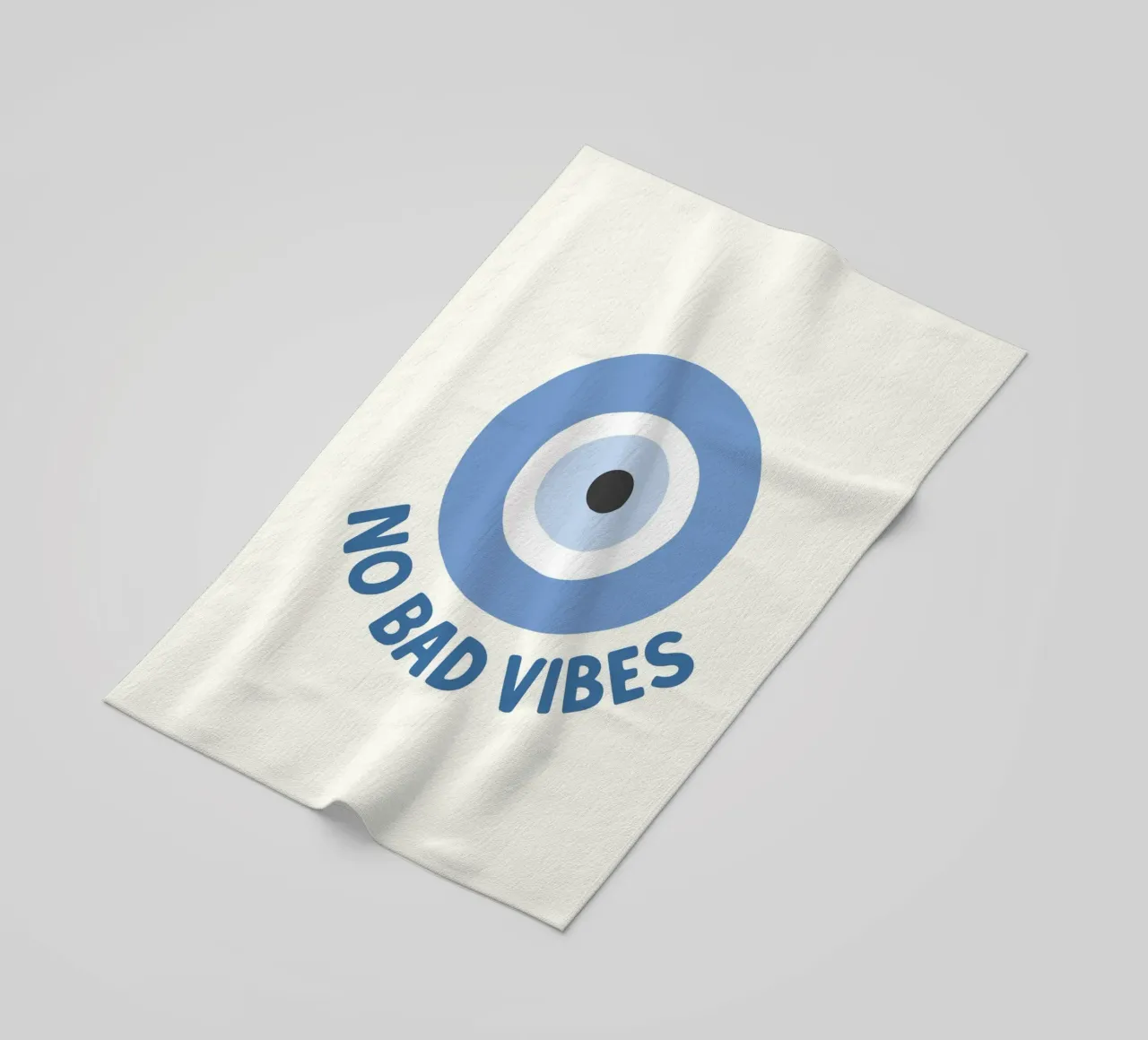 No bad vibes evil eye protection telo mare da Vivdesign