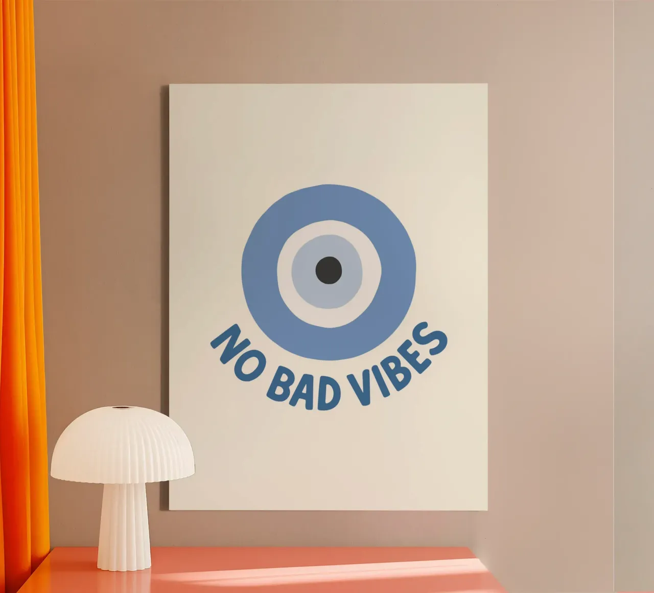 No bad vibes evil eye protection tela da Vivdesign