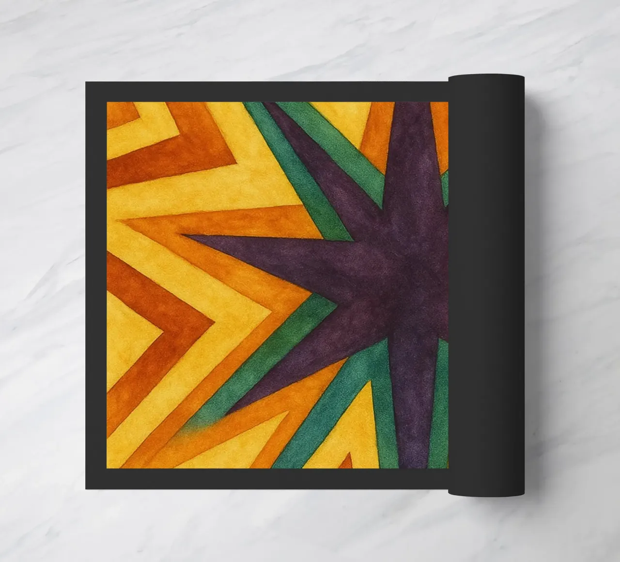 star abstract drawing ilustration doormat by Permatax