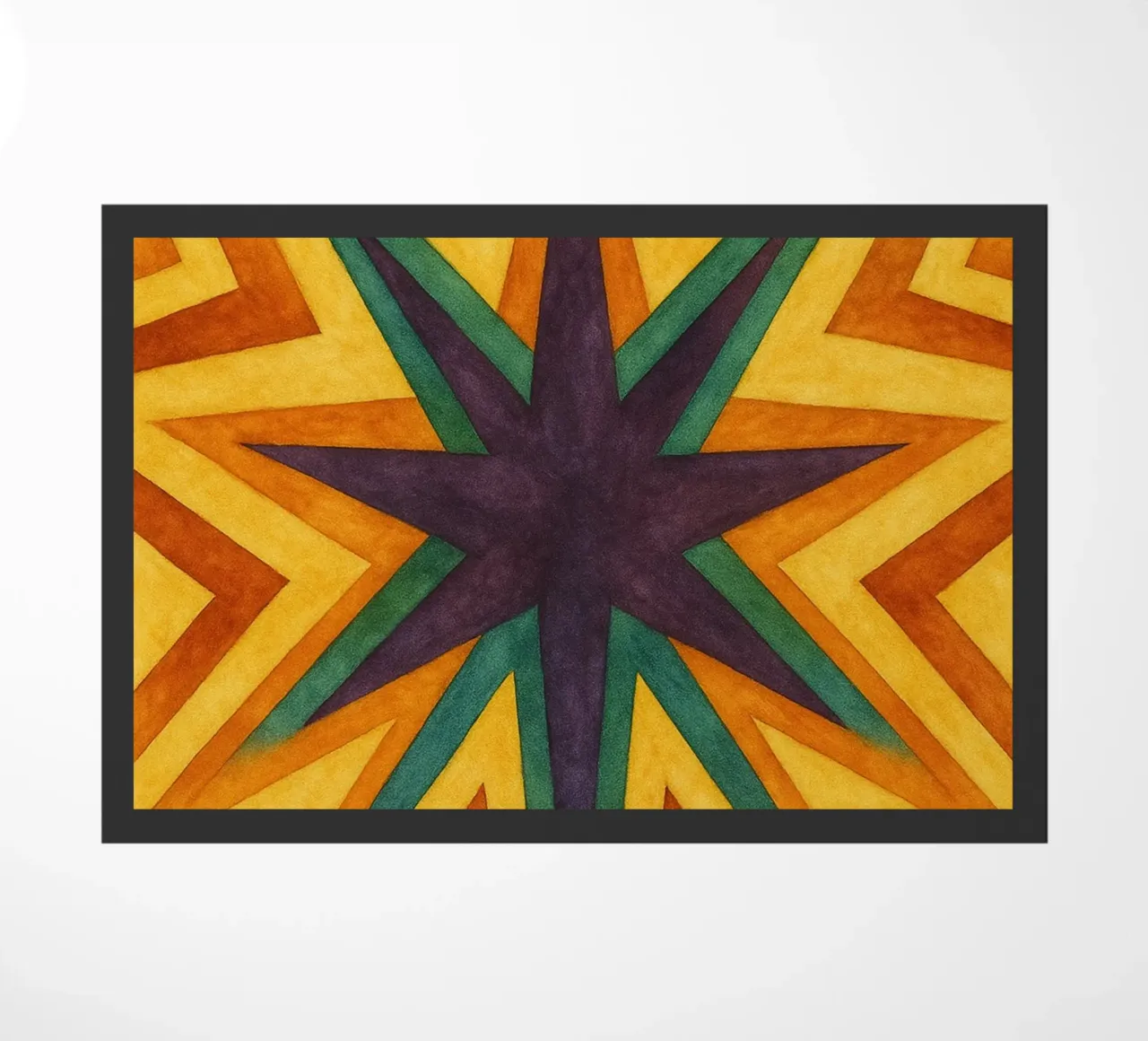 star abstract drawing ilustration doormat by Permatax