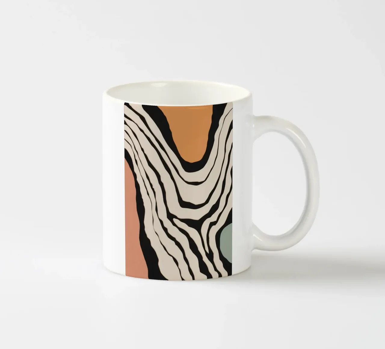 Astratto monocromatico a righe tazza in ceramica da Frosh Pallete