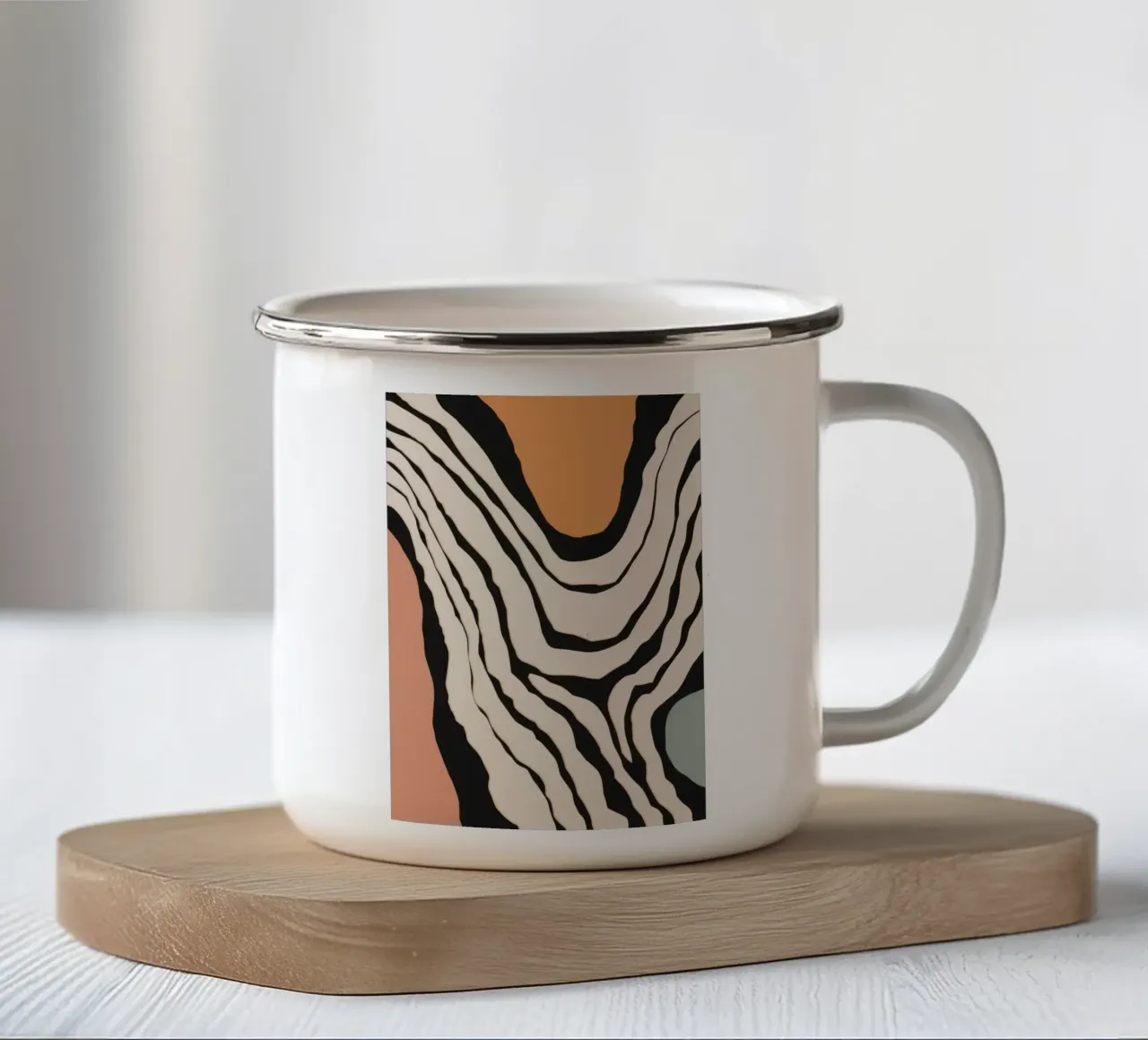 Astratto monocromatico a righe tazza in smalto da Frosh Pallete